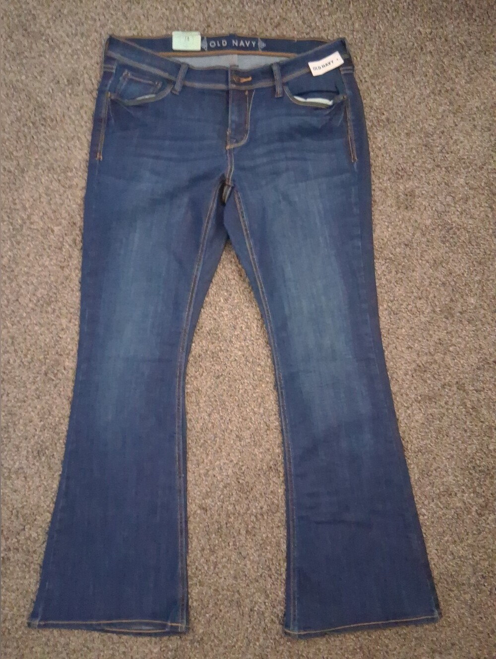 Vintage Old Navy Low Rise Skinny Mini Flare Jeans 14 Y2K